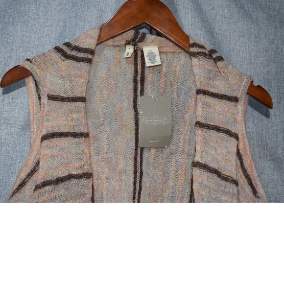 Anthropologie Moth Striped Knit Waterfall Vest S/M - Picture 2 of 3